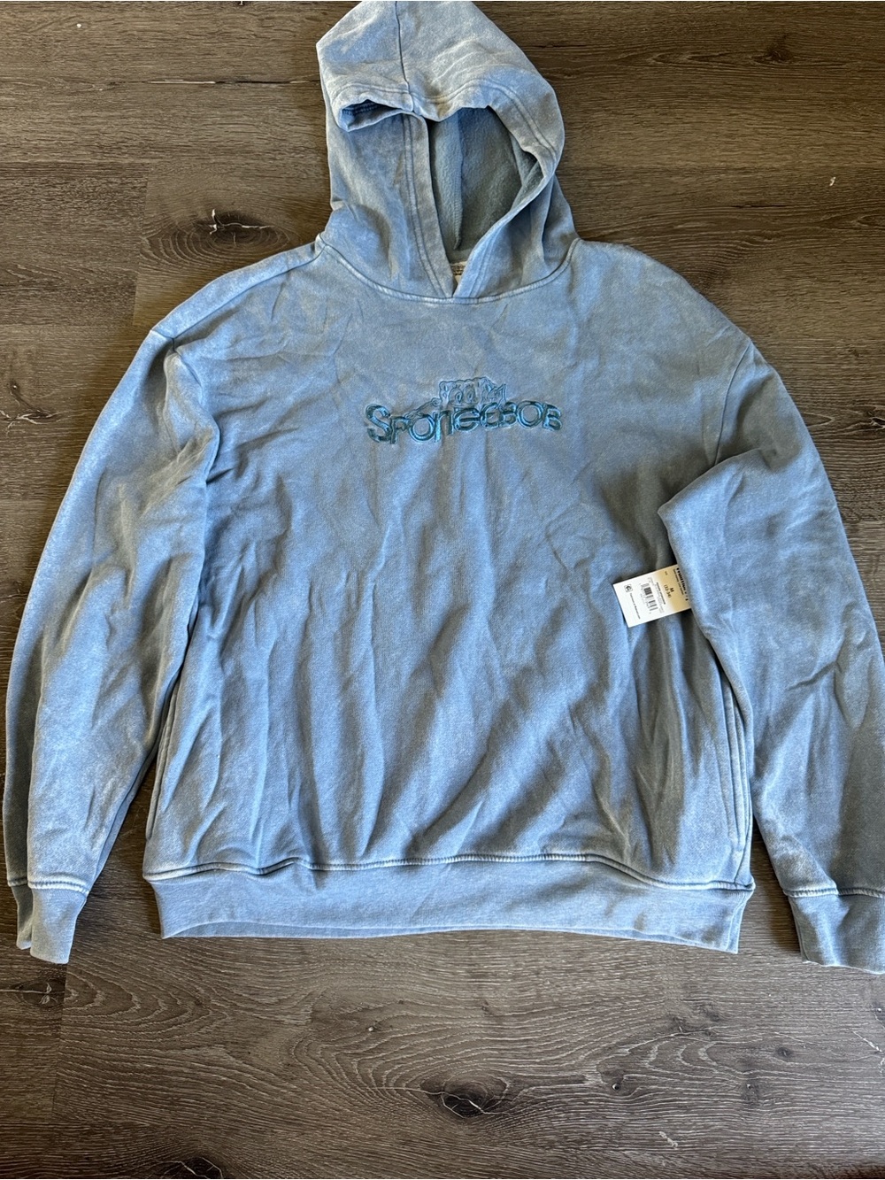 MAD Engine Light Blue Pullover Hoodie with Embroidered Logo